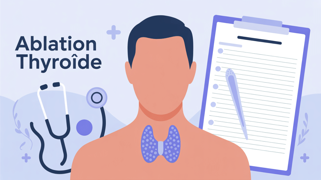 illustration vectorielle ablation thyroide ambiance rassurante