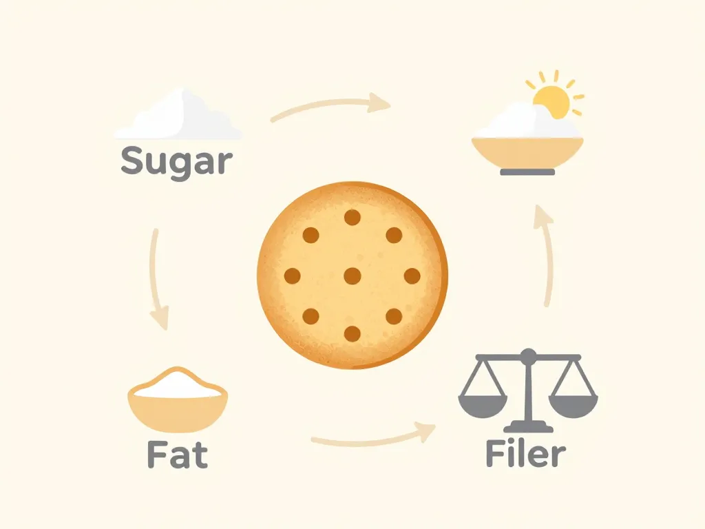 biscuit moins calorique concept diagramme nutritionnel