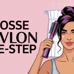 illustration de femme utilisant une brosse revlon one-step à la maison