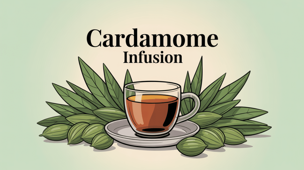 illustration cardamome bienfaits the ou tisane tasse digestion
