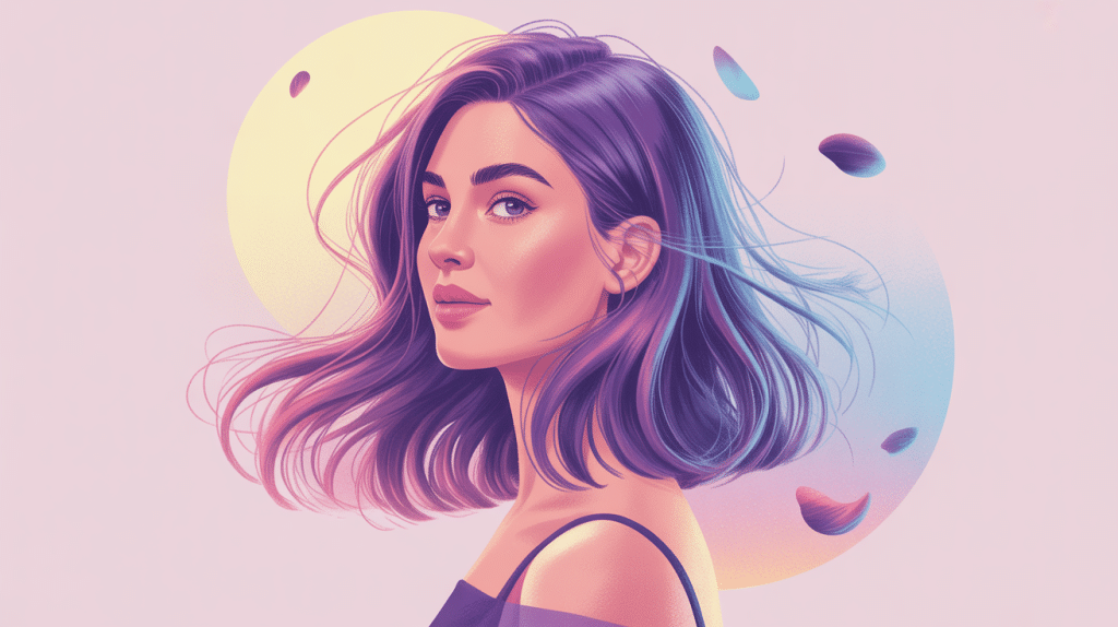 Illustration du carré mi long dégradé moderne effet mouvement