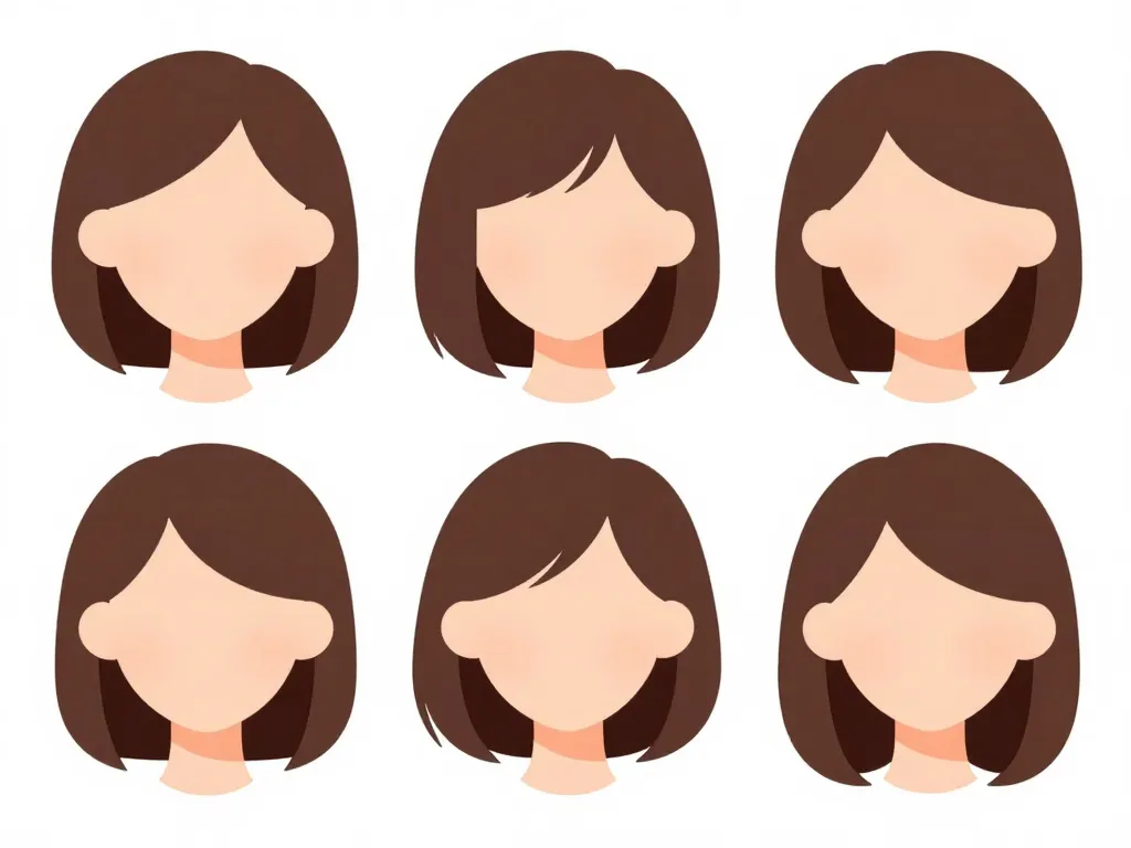 Diagramme carré mi long dégradé adapté visage et cheveux