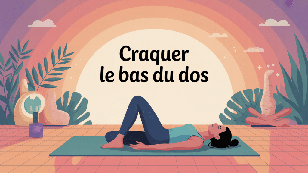 comment faire craquer le bas du dos silhouette détendue sur tapis yoga