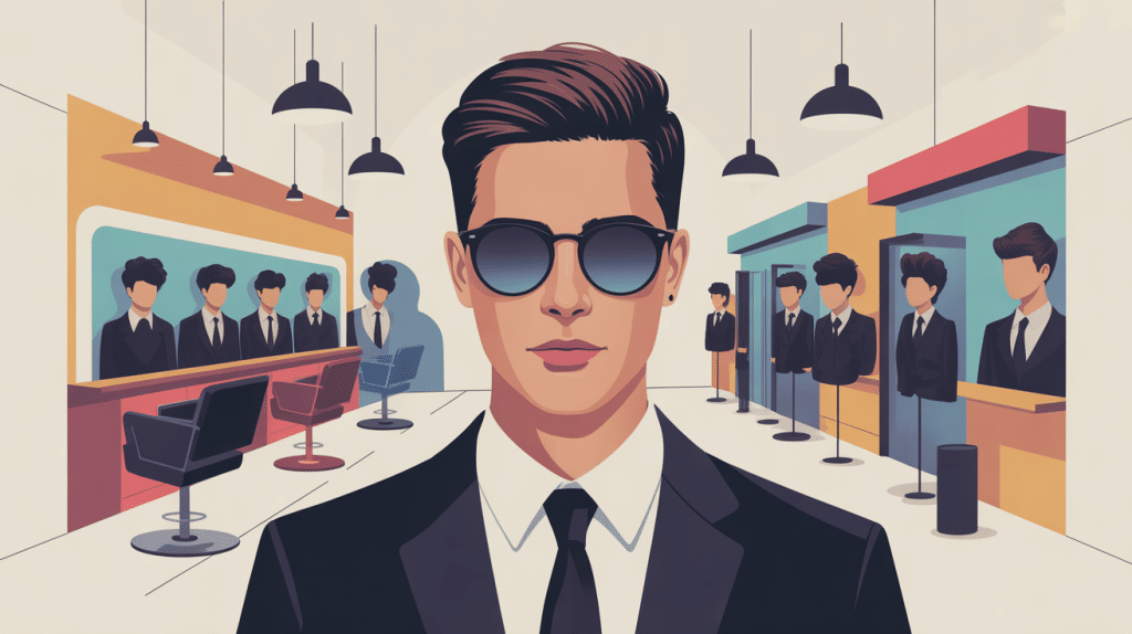 illustration coupe taper homme variations dégradés élégants