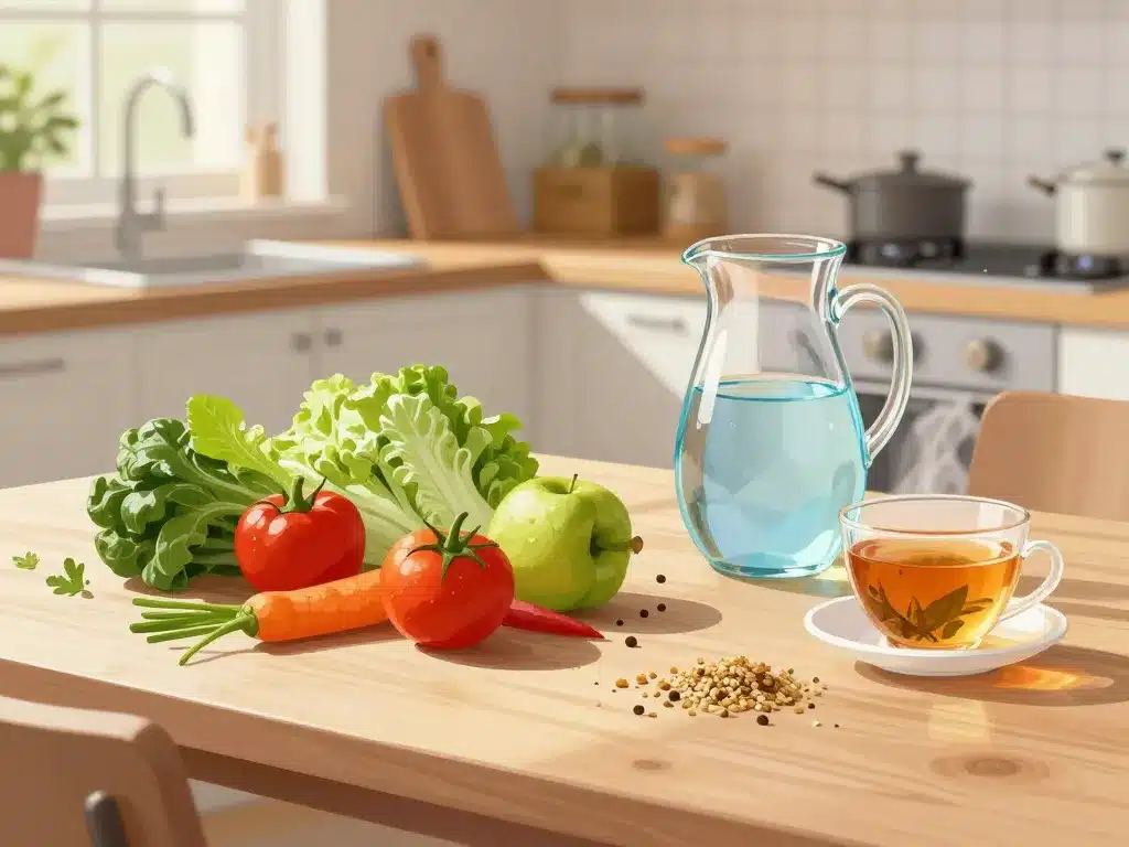 Table aliments et rituels detox naturel pour nettoyer le corps