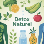Illustration detox naturel pour nettoyer le corps, bien-être et fraîcheur