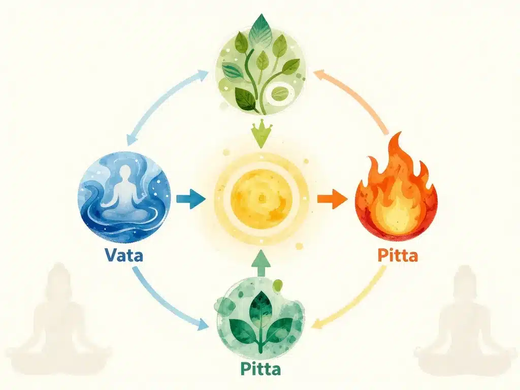 diagramme ayurvedique doshas elements