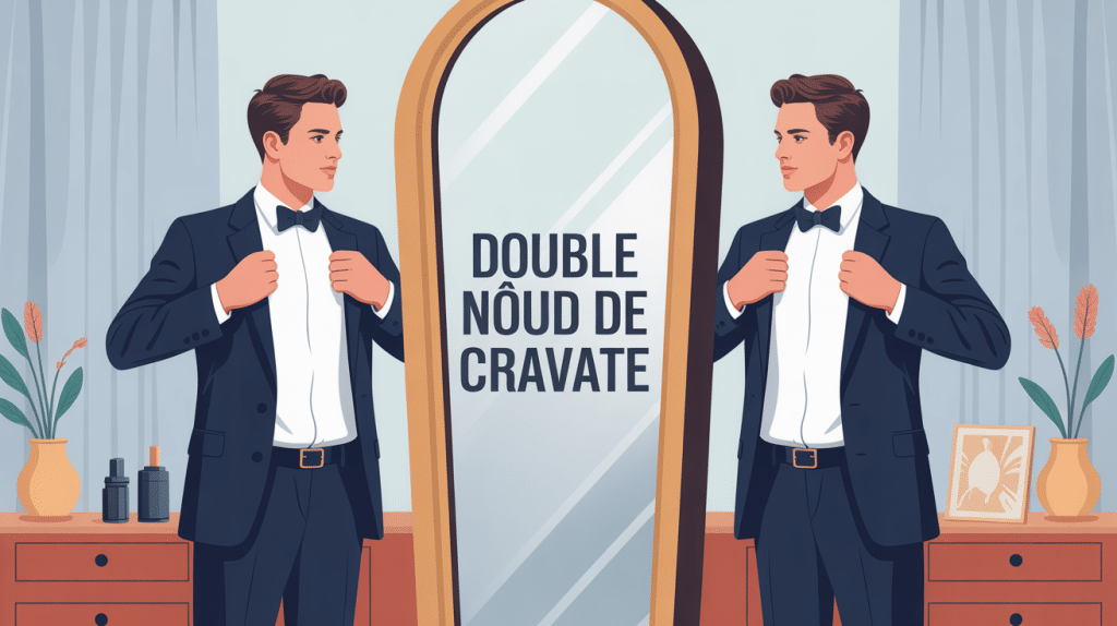 double noeud de cravate homme miroir professionnel