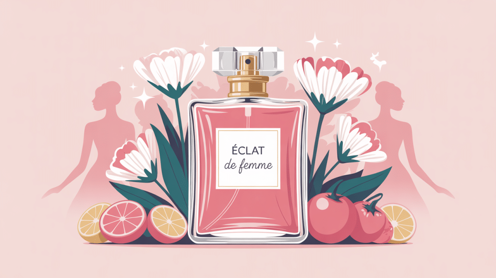 eclat de femme parfum avis flacon fleurs silhouettes