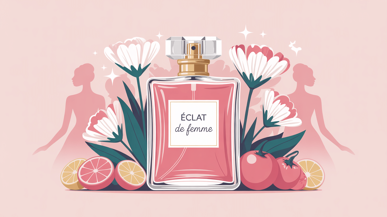 eclat de femme parfum avis flacon fleurs silhouettes