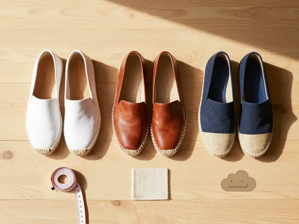 espadrille homme toile cuir recyclé sur bois