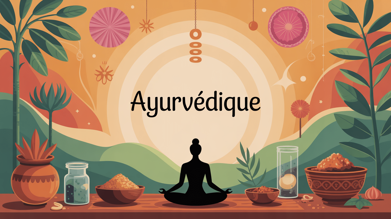 illustration ayurvedique scene harmonieuse