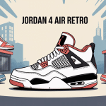 Illustration jordan 4 air retro sneaker et accessoires streetwear