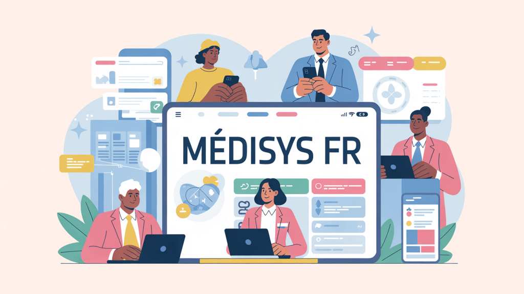 illustration vectorielle de medisys fr avec intervenants et planning