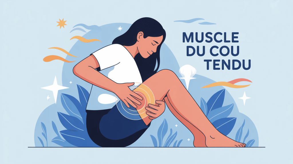 personne touche sa nuque muscle du cou tendu douleur soulagement