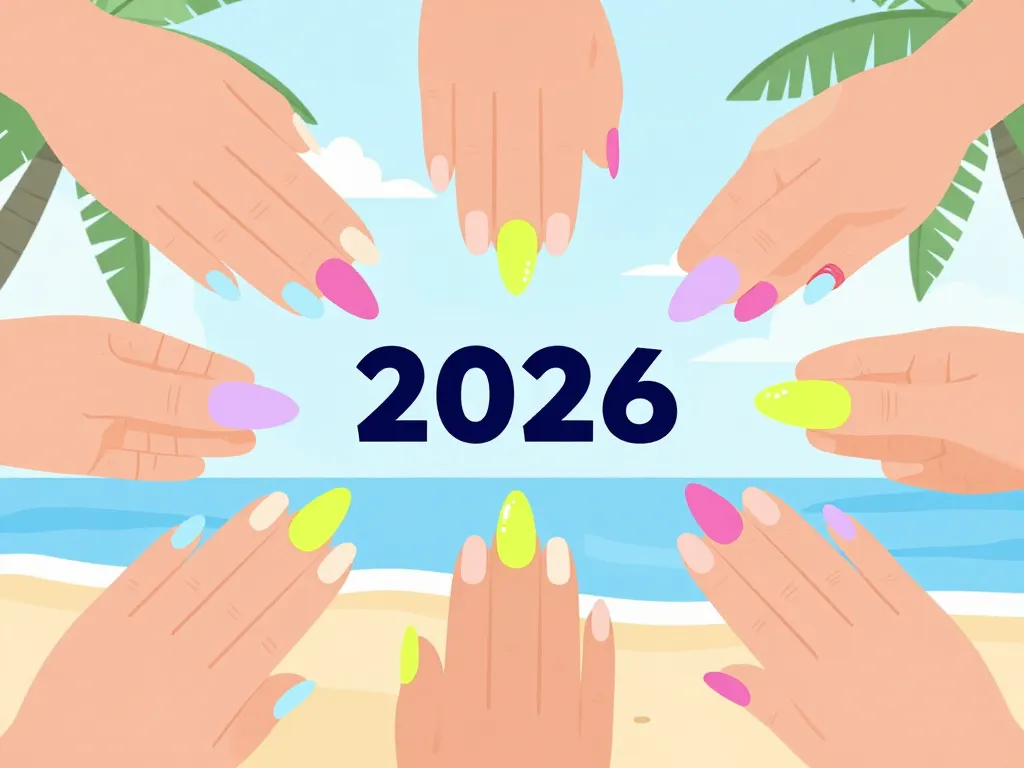 Illustration ongle ete 2026 tendances couleurs et formes
