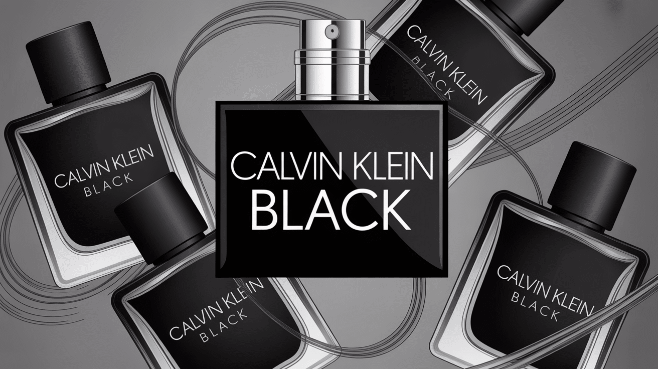 illustration parfum calvin klein black flacons noirs élégants