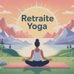 Retraite yoga méditation dans paysage naturel paisible