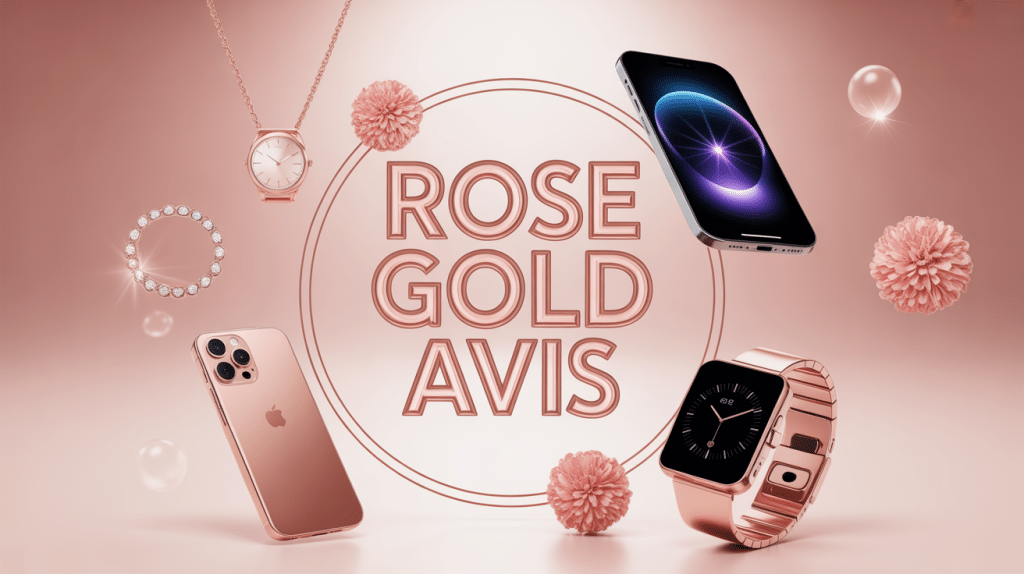 rose gold avis illustration avec alliance smartphone montre