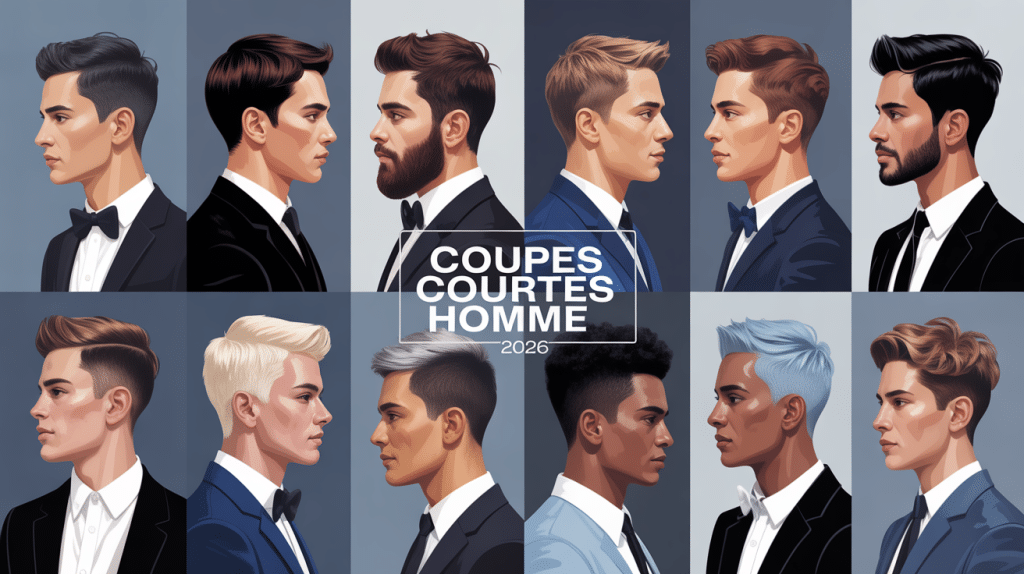 tendance coupe homme court 2026 silhouettes variées modernes