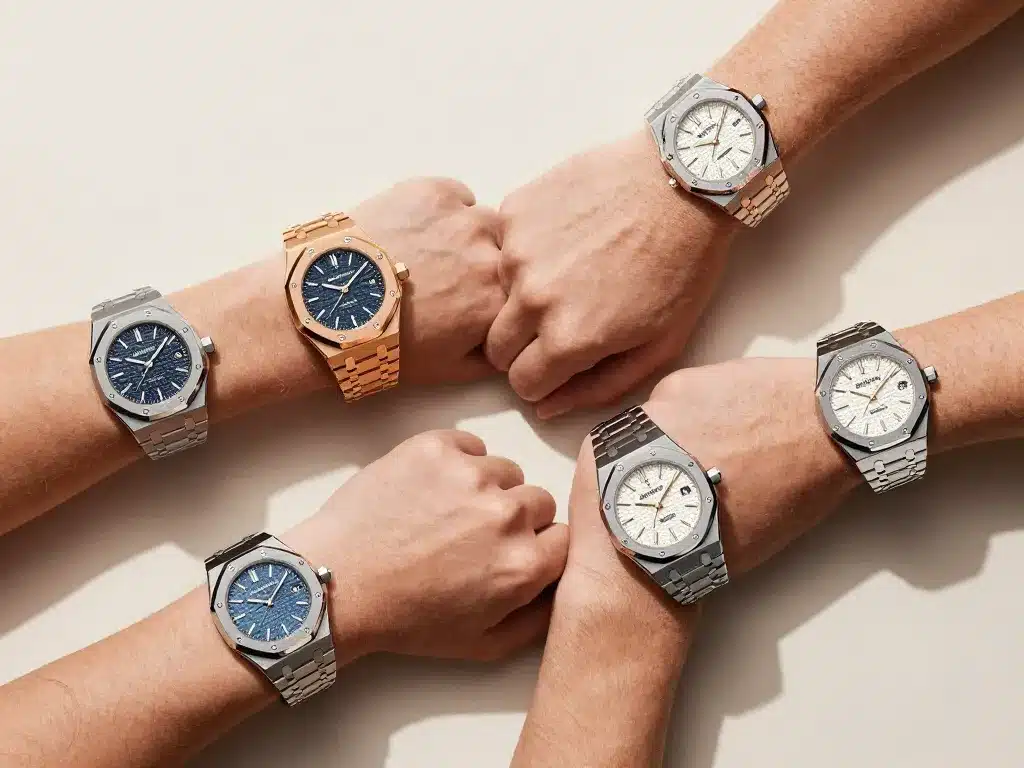 guide tailles et matériaux watch audemars piguet royal oak selon profil