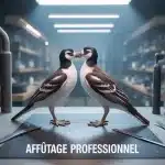 Affutage ciseaux coiffure sur plan de travail avec outils