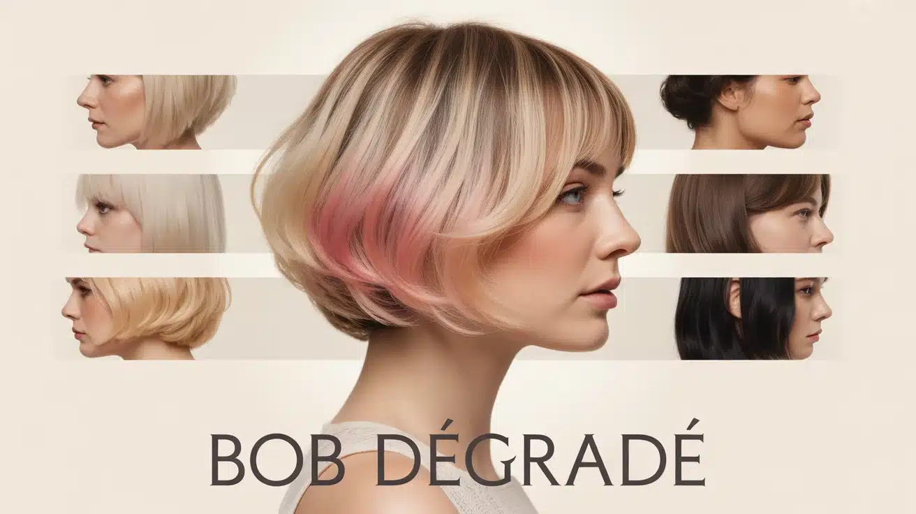 Coiffure bob dégradé femme profil styles