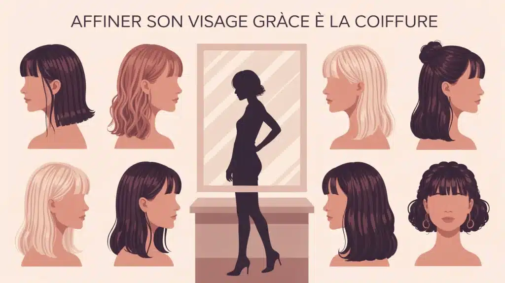 Coiffures qui affinent le visage, illustration moderne