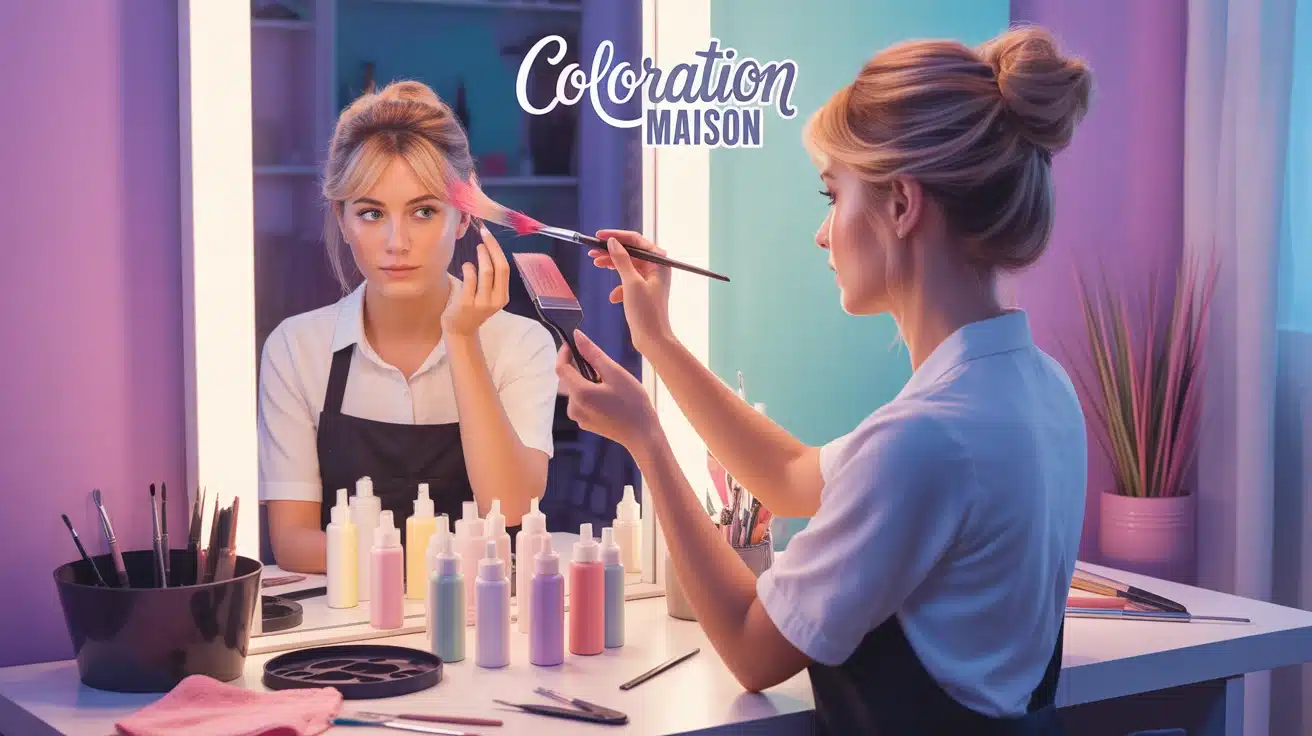 comment faire une coloration maison femme miroir