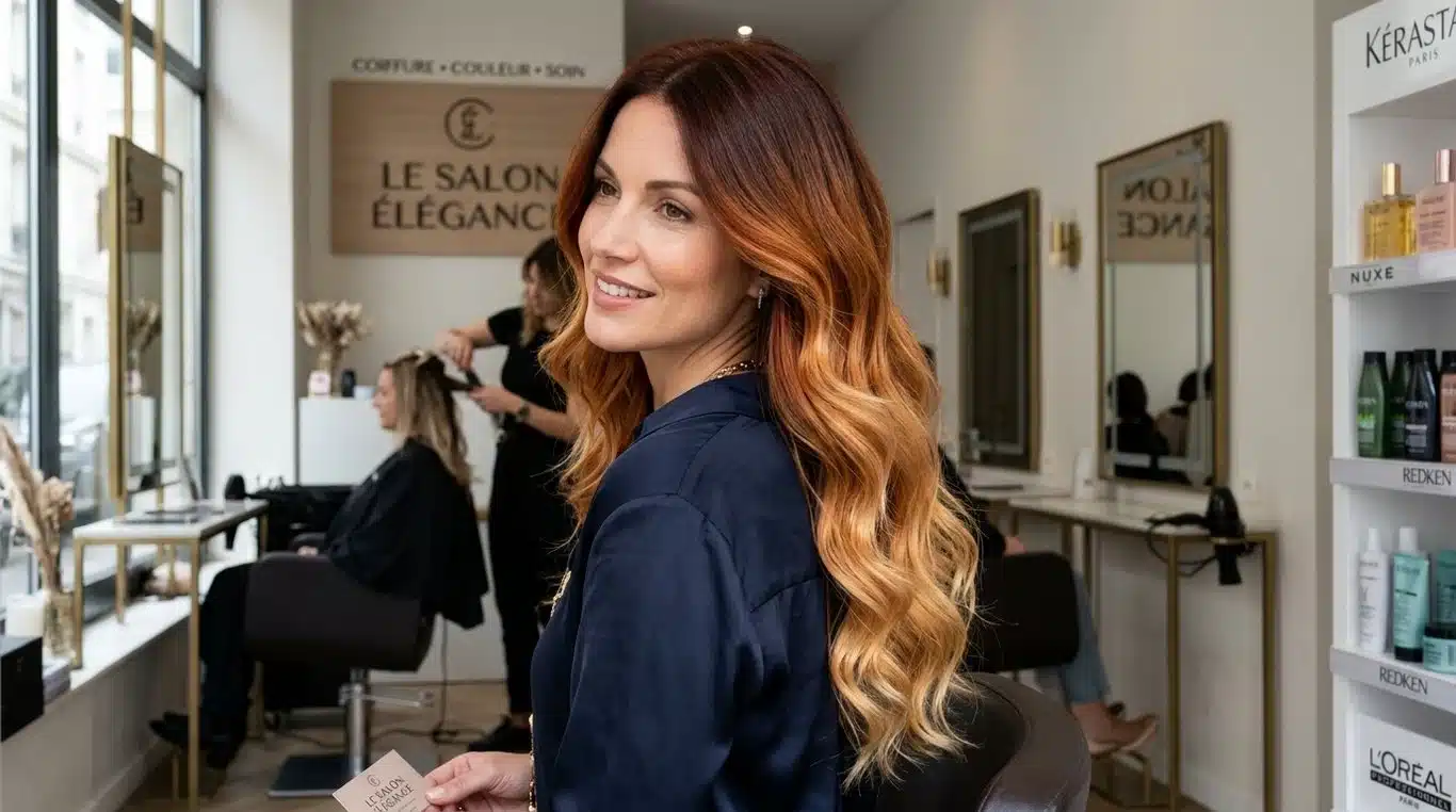 Exemple de résultat d'un ombré roux avec un dégradé naturel et lumineux