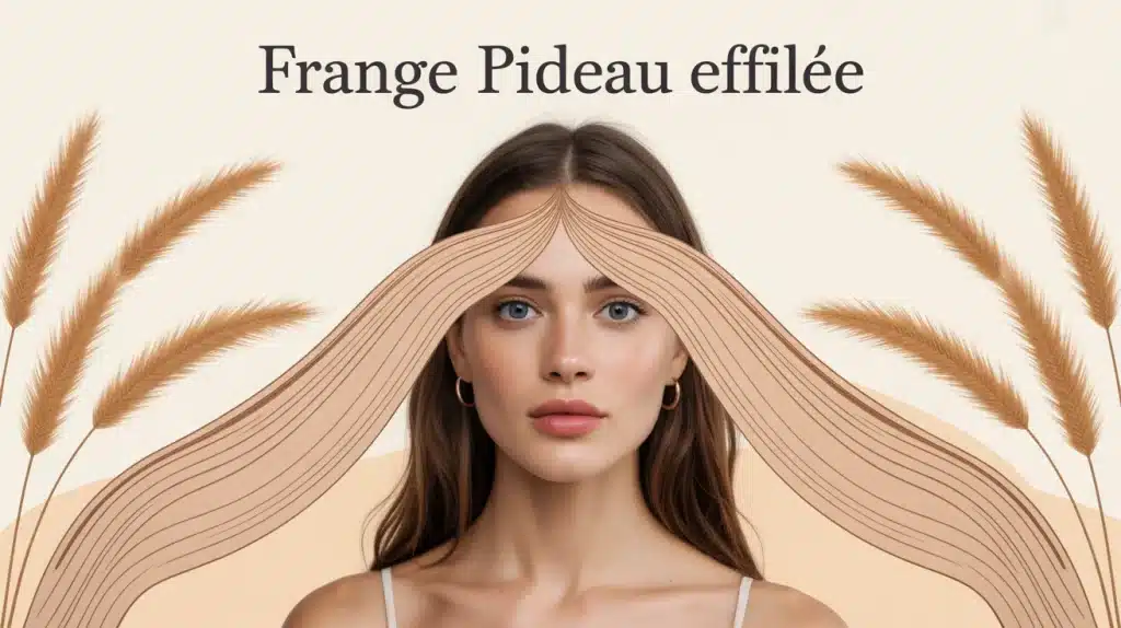 Frange rideau effilée visage rond femme moderne