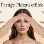 Frange rideau effilée visage rond femme moderne
