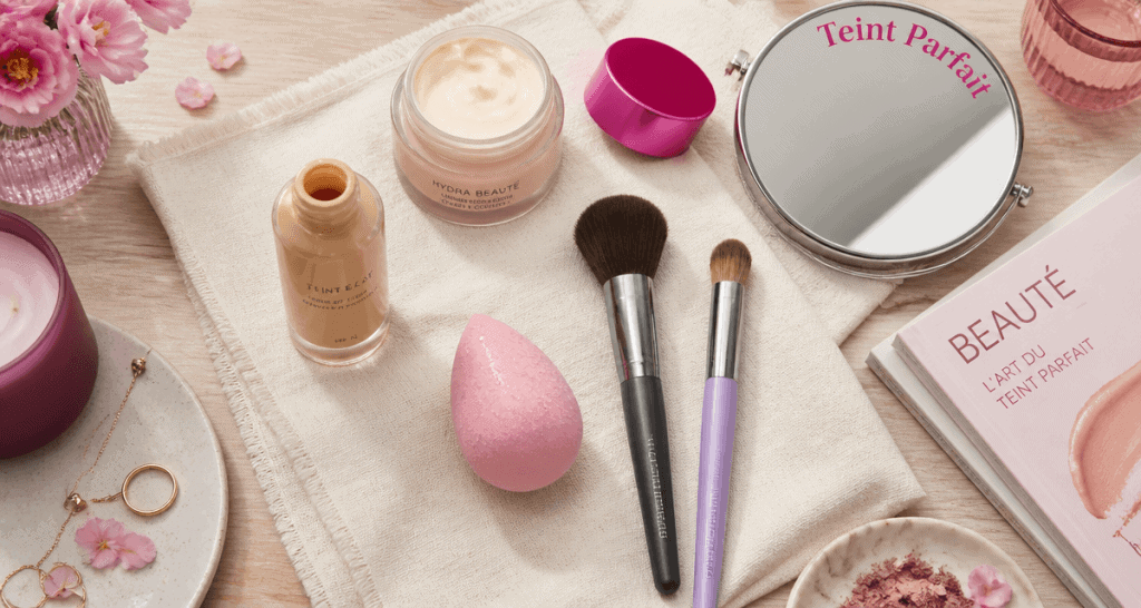 comment appliquer le fond de teint sur plan de travail maquillage