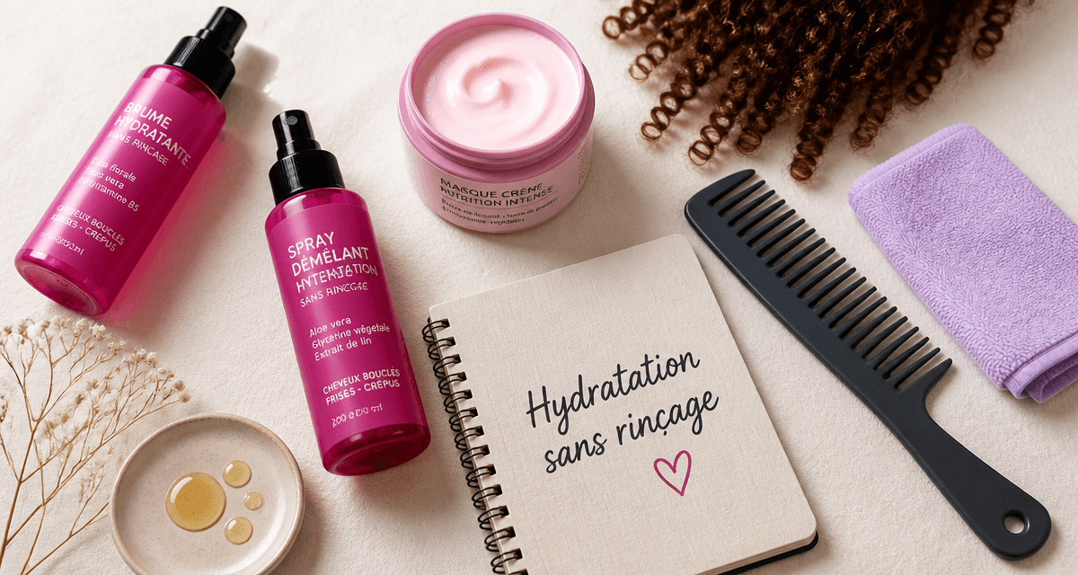 comment hydrater ses cheveux sans rinçage, produits et accessoires