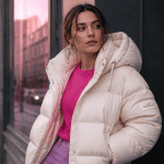 Doudoune veste épaisse ivoire femme mode hiver