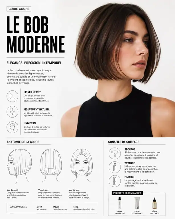 Tendance coupe carré femme moderne et élégante