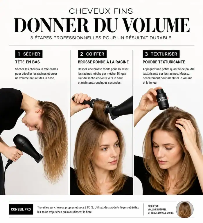 Techniques de coiffage pour donner du volume aux cheveux fins