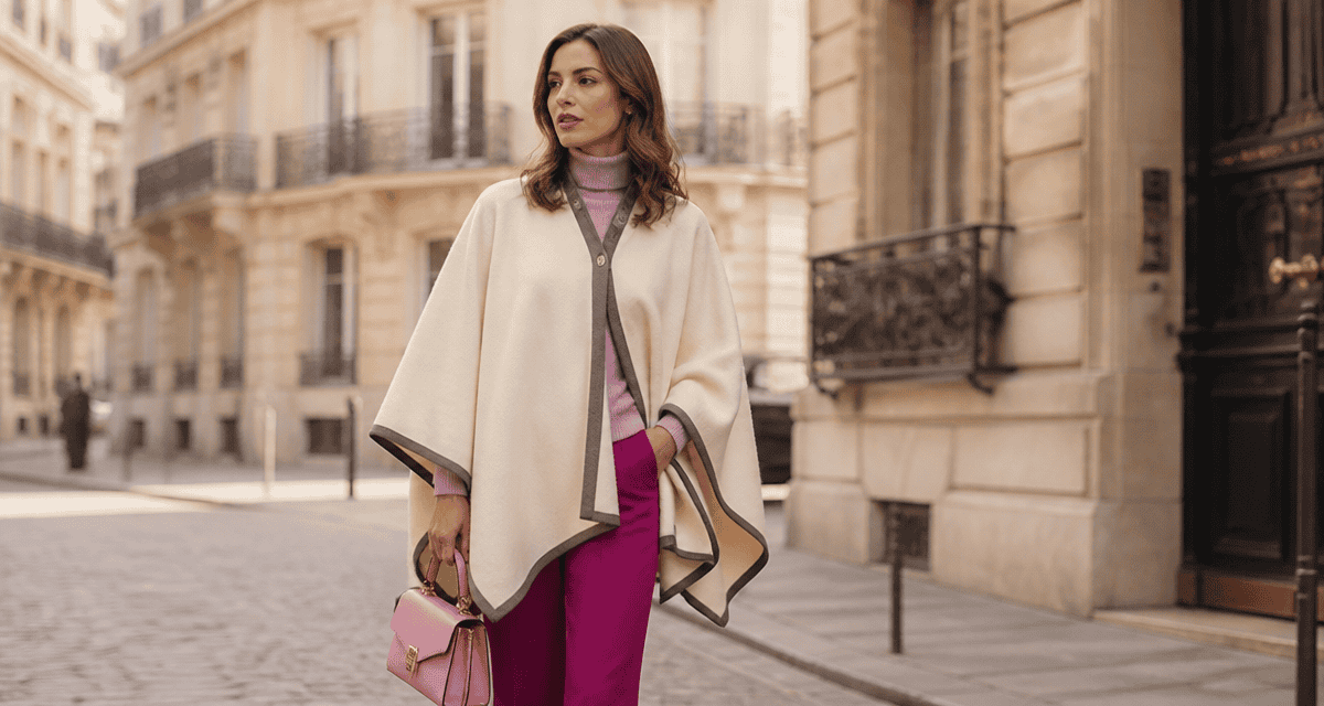 manteau poncho femme laine ivoire rue paris