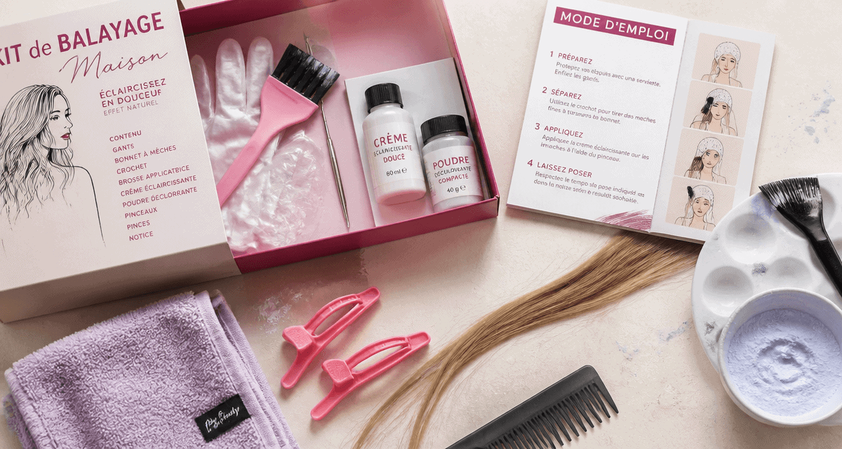 meilleur kit balayage maison flat lay