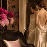 robe année 30 satin ivoire coupe biais