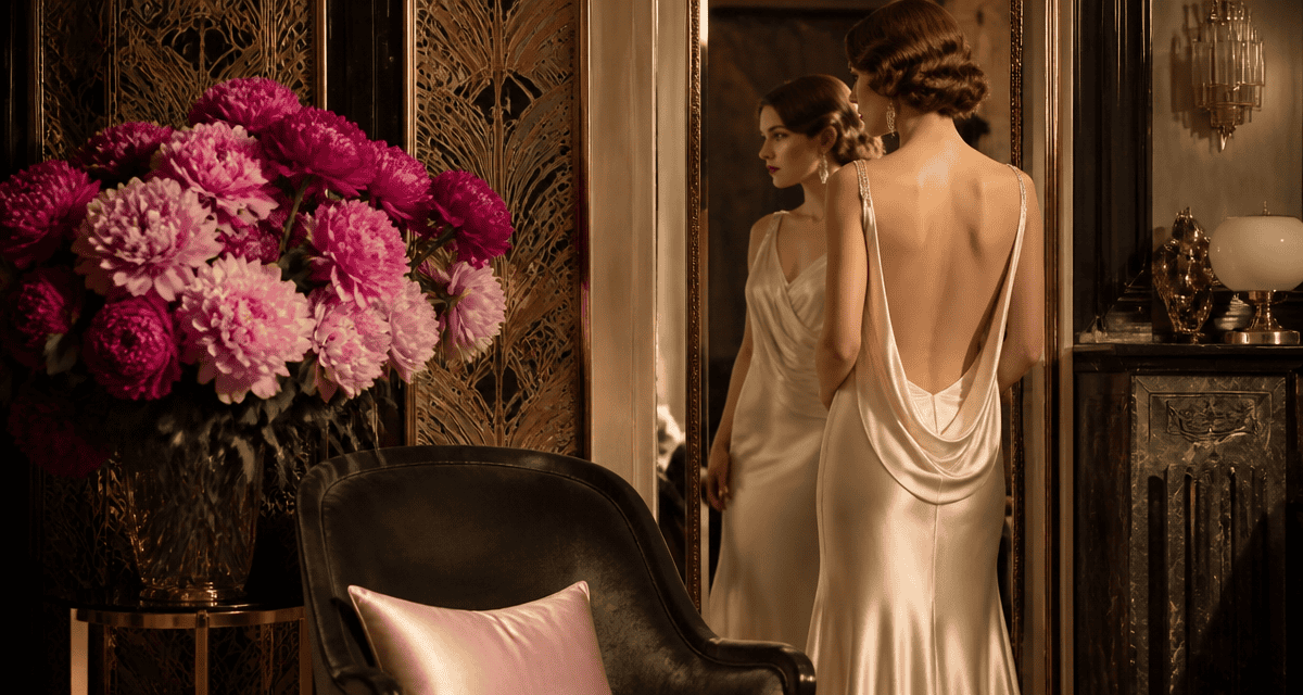 robe année 30 satin ivoire coupe biais