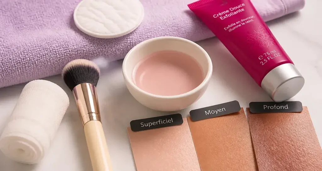 C est quoi un peeling : 3 niveaux Superficiel Moyen Profond sur peau