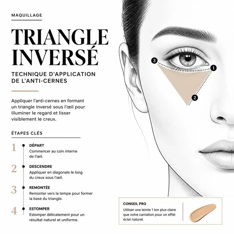 Technique du triangle inversé pour appliquer son anti-cernes efficacement