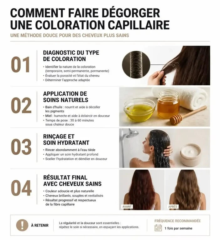 Étapes pour enlever une coloration cheveux naturellement et en douceur