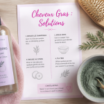 meilleur shampoing pour cheveux gras flat lay accessoires naturels