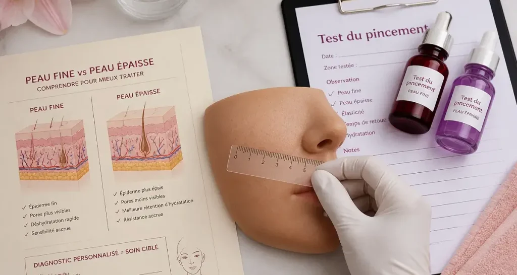 Peau épaisse : test du pincement et texture de la peau pour adapter les soins et la chirurgie