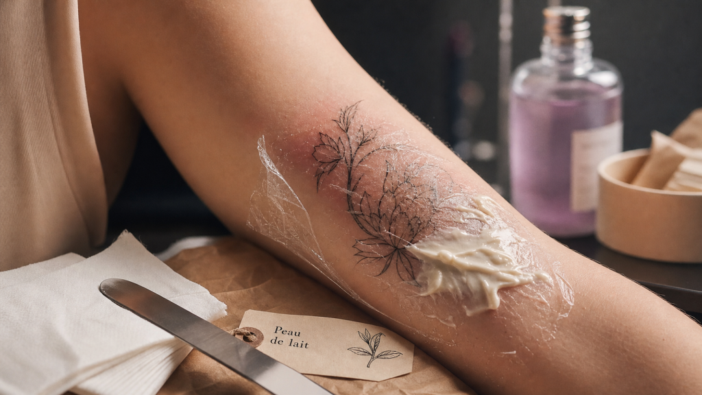 Tatouage effacé : cicatrisation d’un tatouage, crème et film protecteur