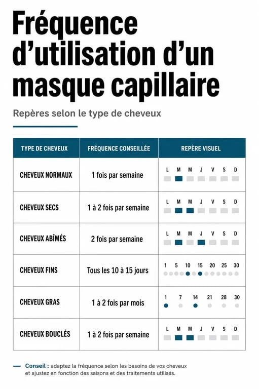 Masque cheveux combien de fois par semaine : tableau comparatif des fréquences selon le type de cheveux