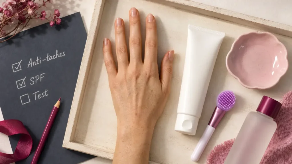Meilleure crème mains anti-taches avec actifs et SPF