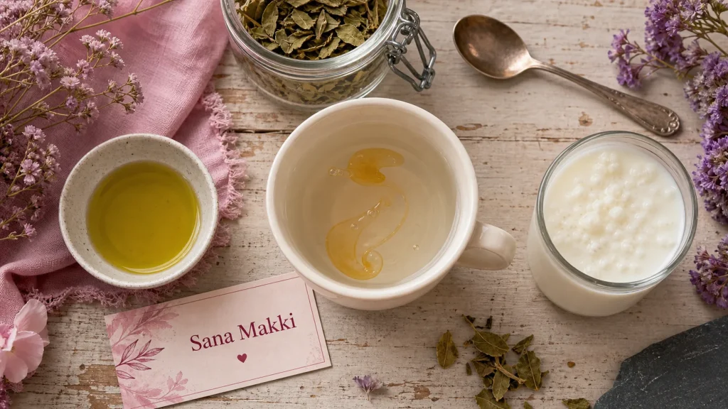 Remède arabe pour la constipation : tasse d’eau au miel, kéfir, feuilles de séné